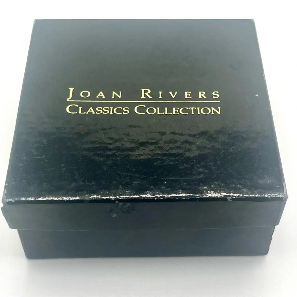 Joan Rivers Egg Pendant Necklace Gold Tone Enamel Crystal Vintage with Box